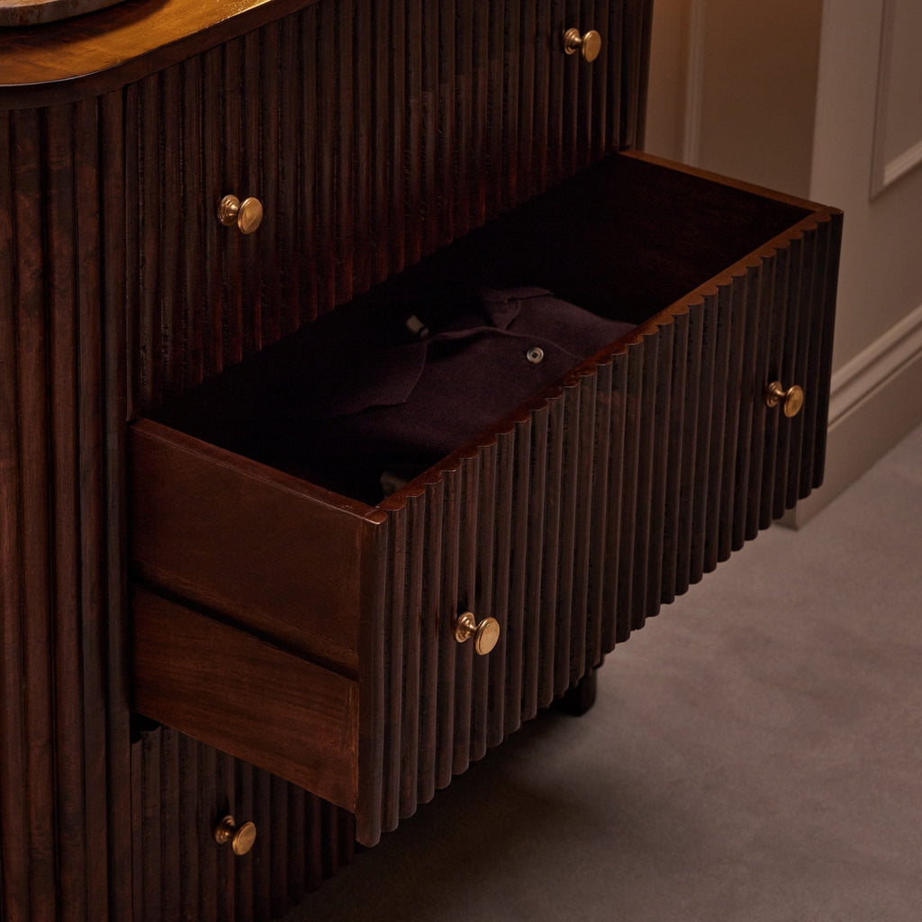 Finley Mango Wood 3 Drawer Chest - Walnut