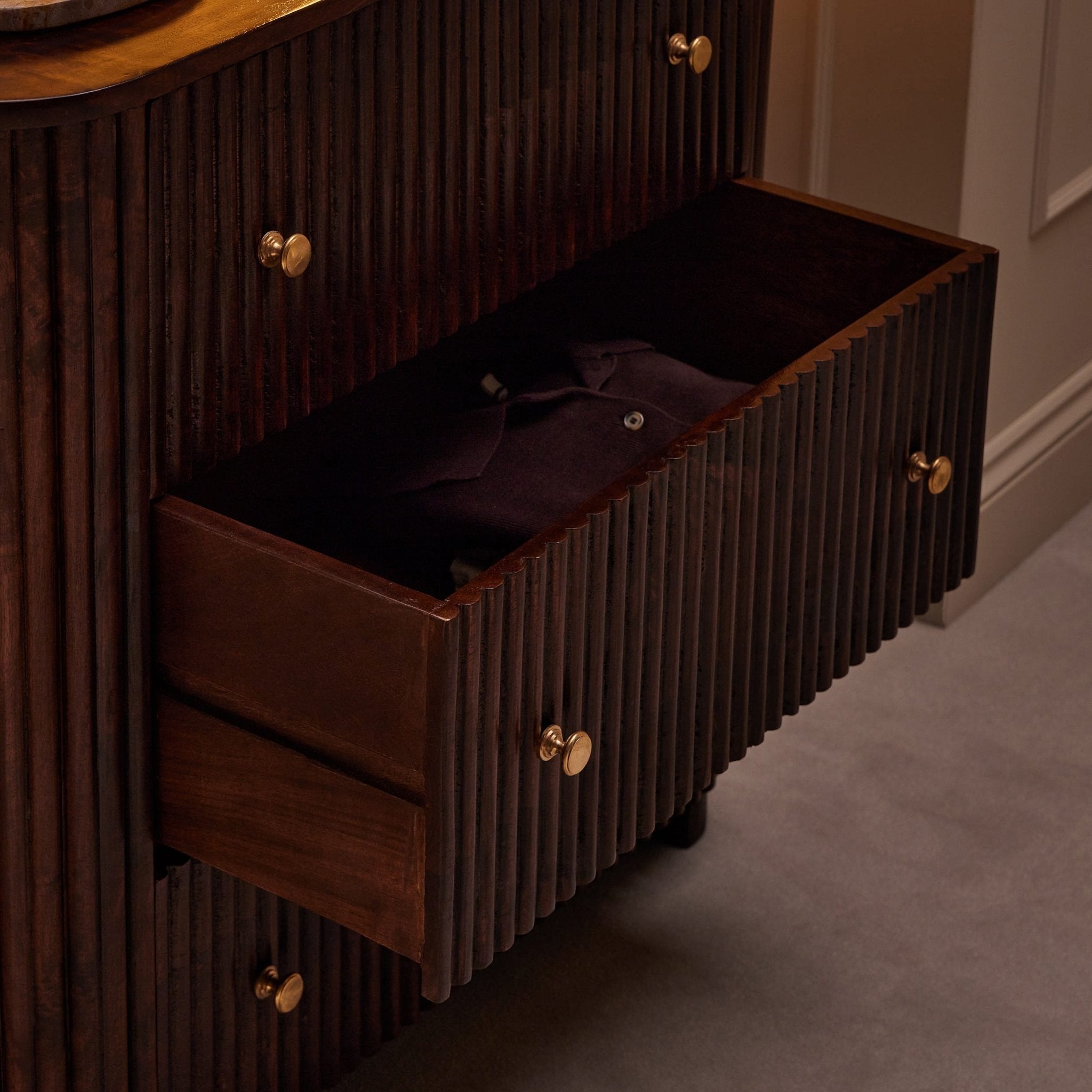 Finley Mango Wood 3 Drawer Chest - Walnut