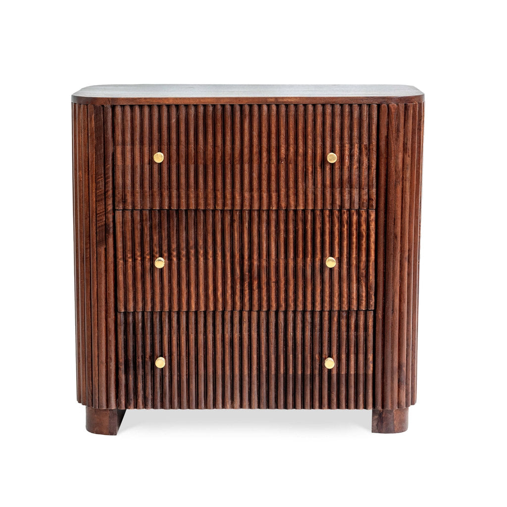 Finley Mango Wood 3 Drawer Chest - Walnut