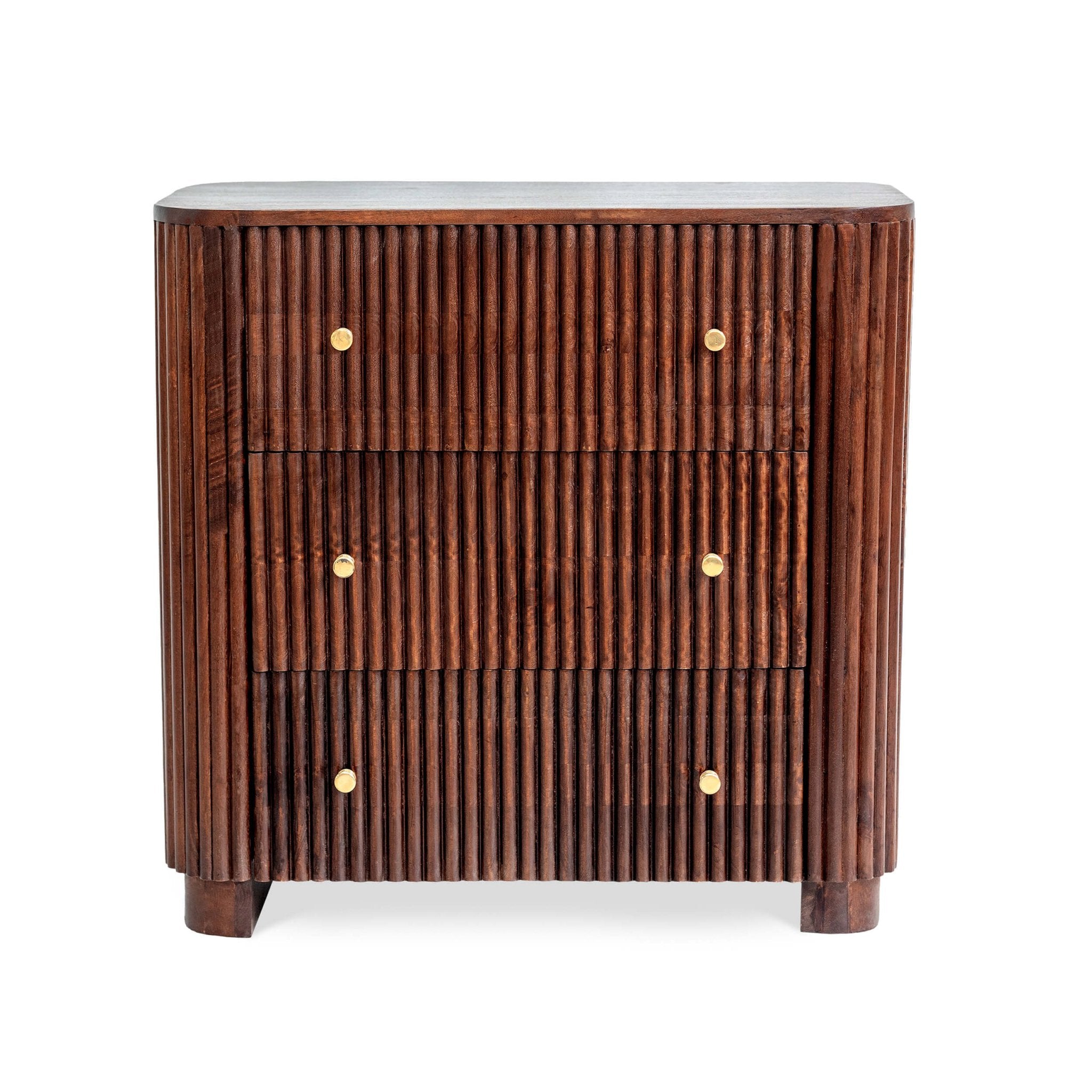 Finley Mango Wood 3 Drawer Chest - Walnut
