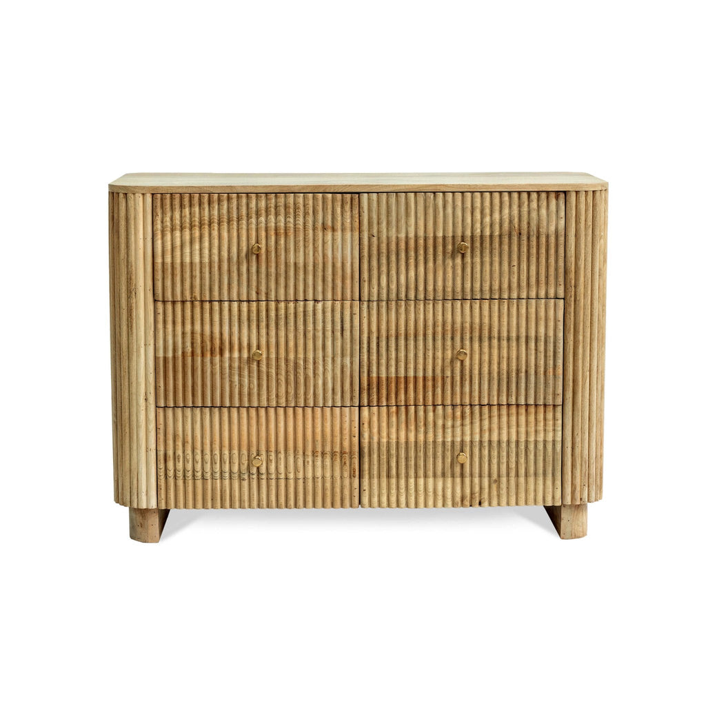 Finley Mango Wood 6 Drawer Chest - Natural