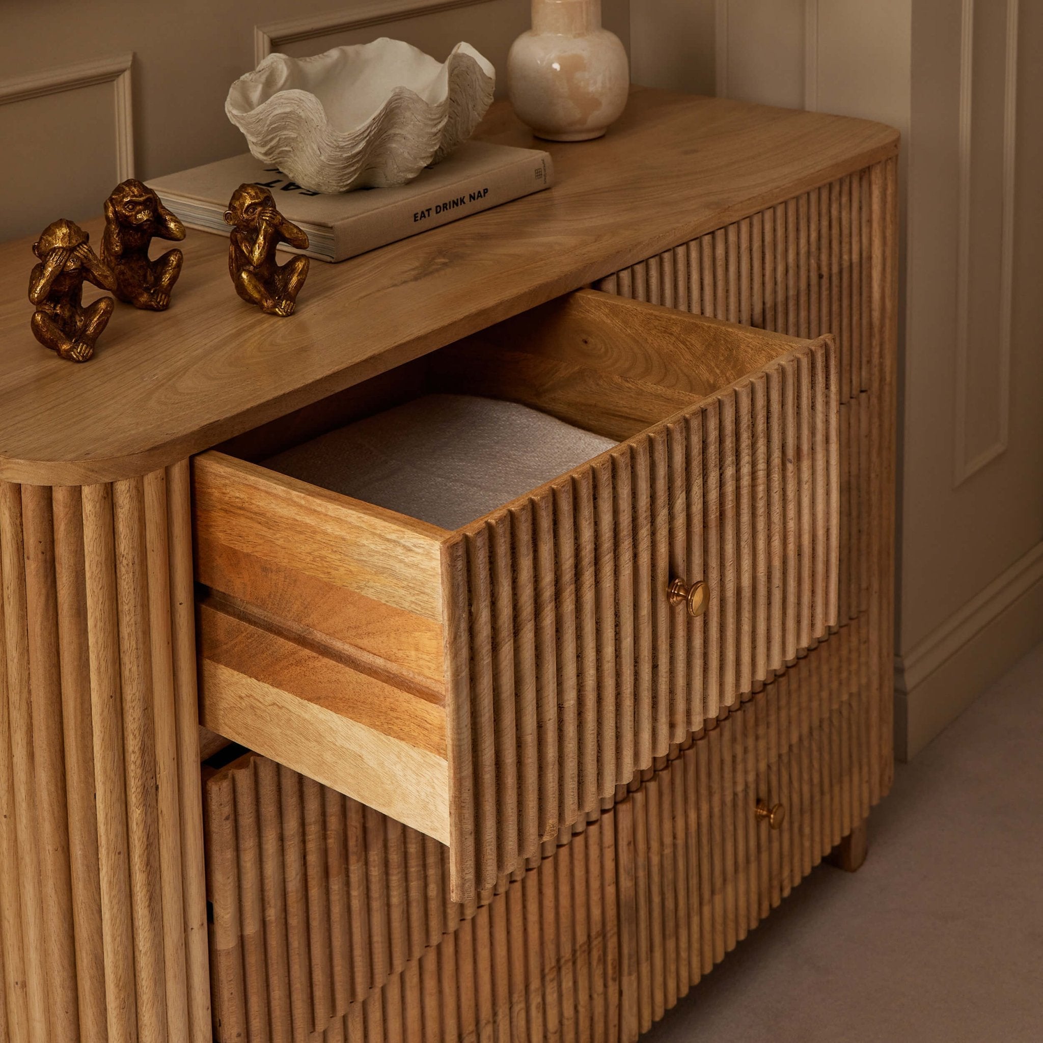 Finley Mango Wood 6 Drawer Chest - Natural