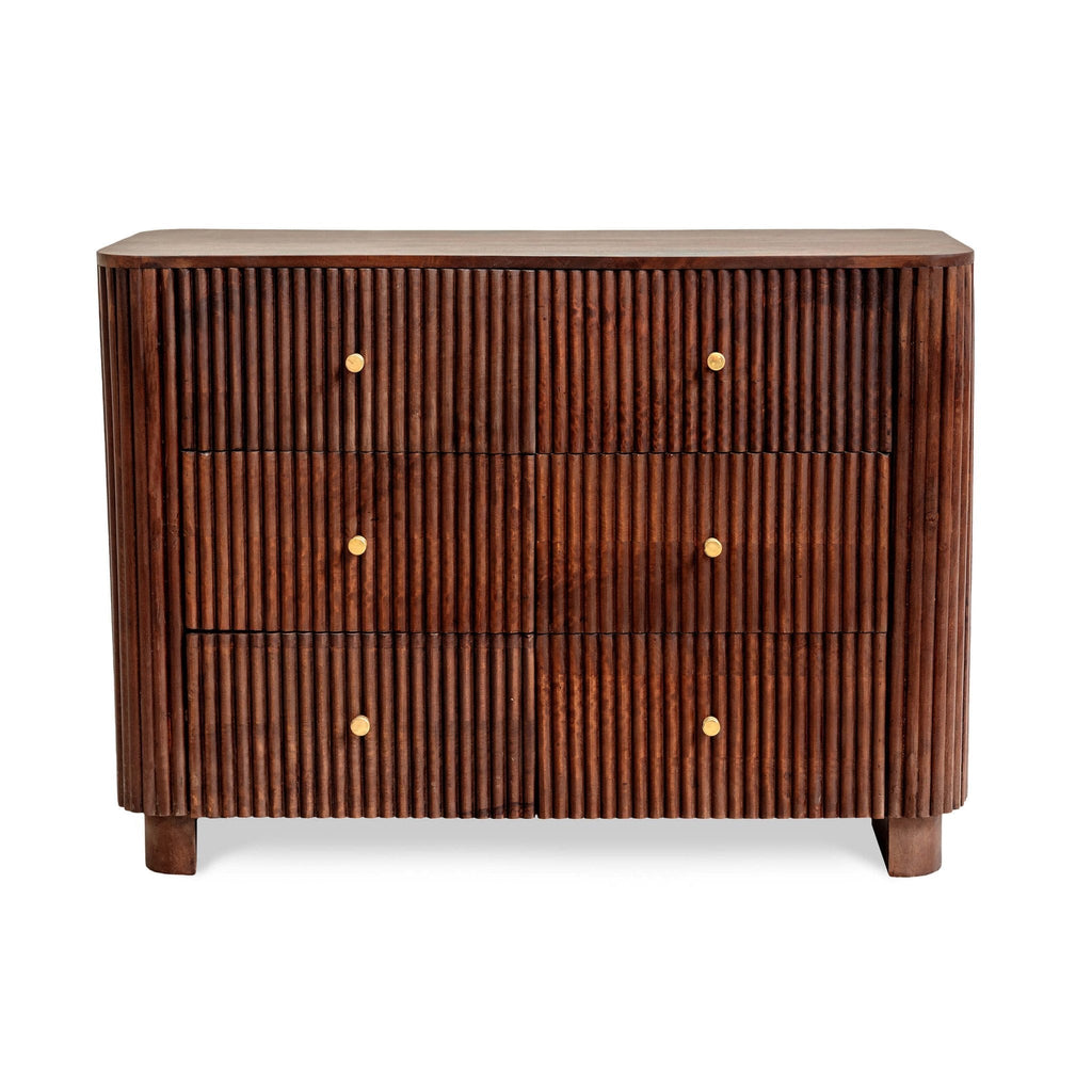 Finley Mango Wood 6 Drawer Chest - Walnut