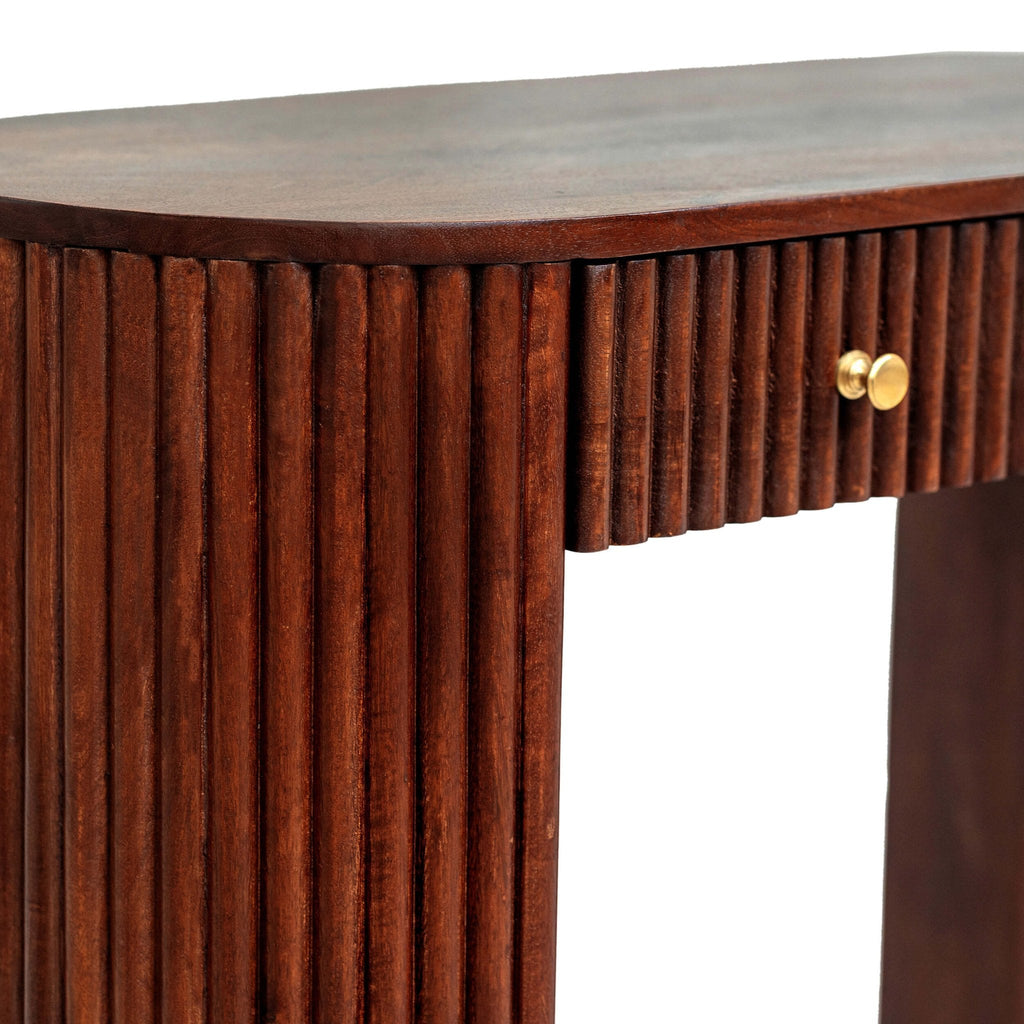 Finley Mango Wood Dressing Table Console - Walnut