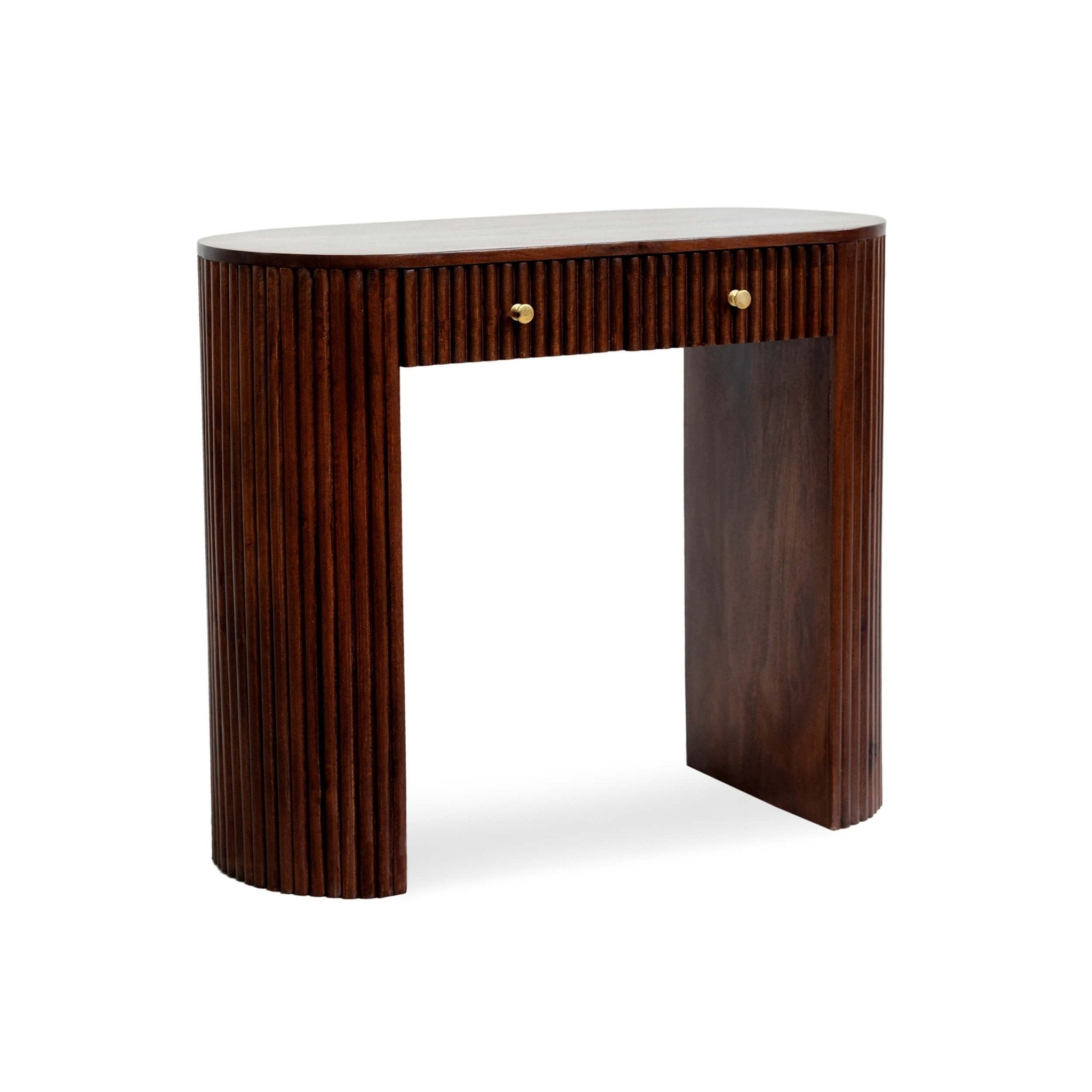 Finley Mango Wood Dressing Table Console - Walnut
