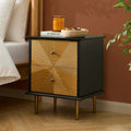 Georgie 2 Drawer Bedside Table - Black/Gold