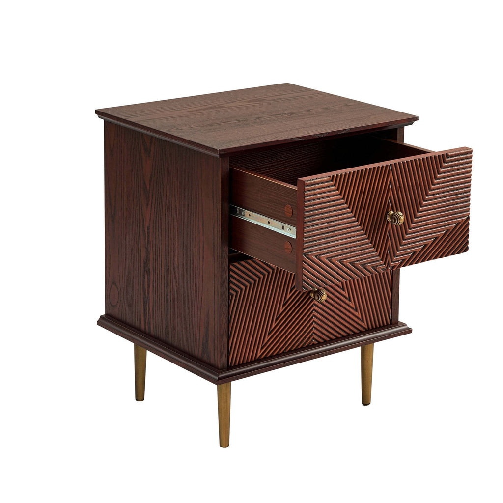 Georgie 2 Drawer Bedside Table - Mahogany