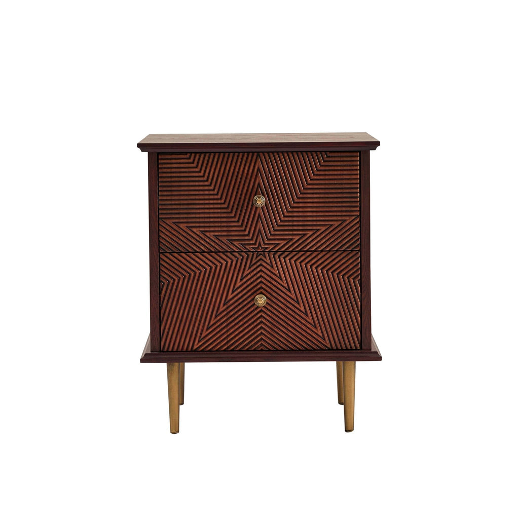 Georgie 2 Drawer Bedside Table - Mahogany