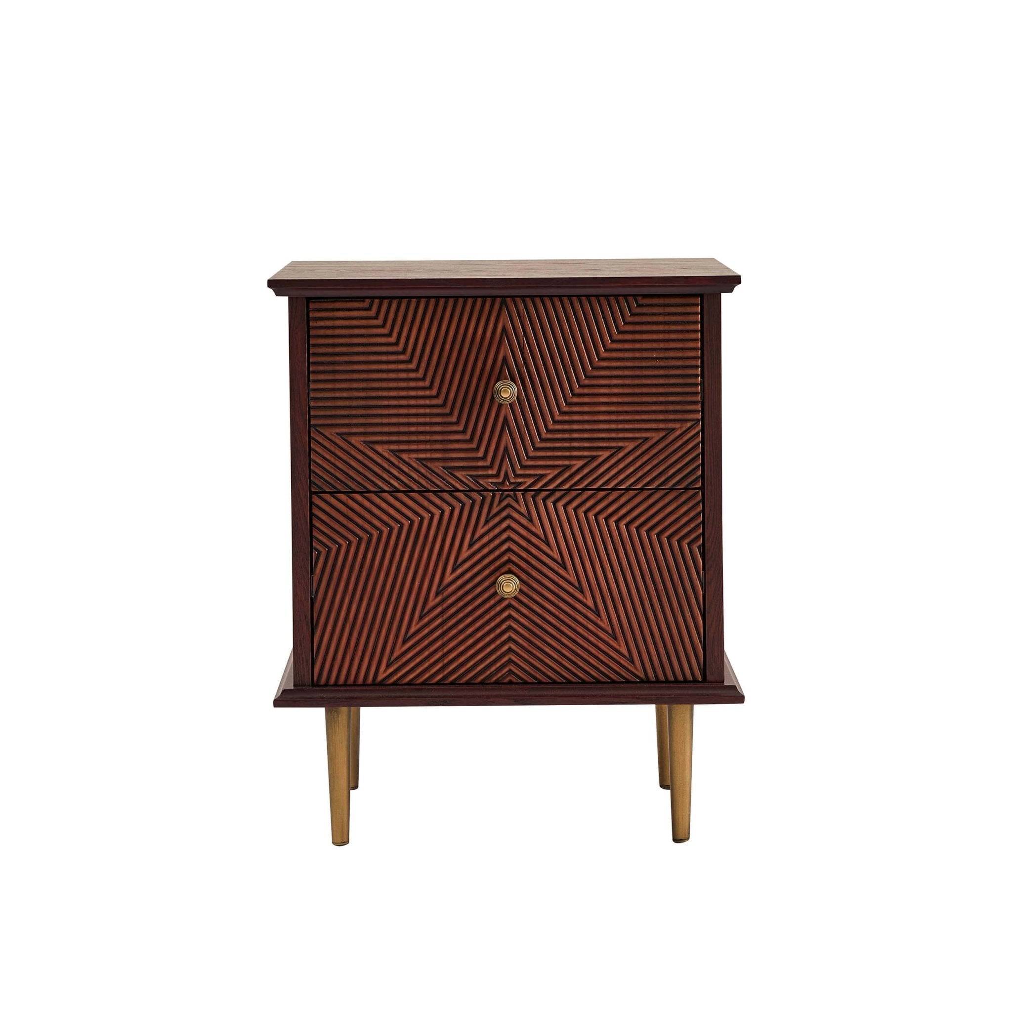 Georgie 2 Drawer Bedside Table - Mahogany