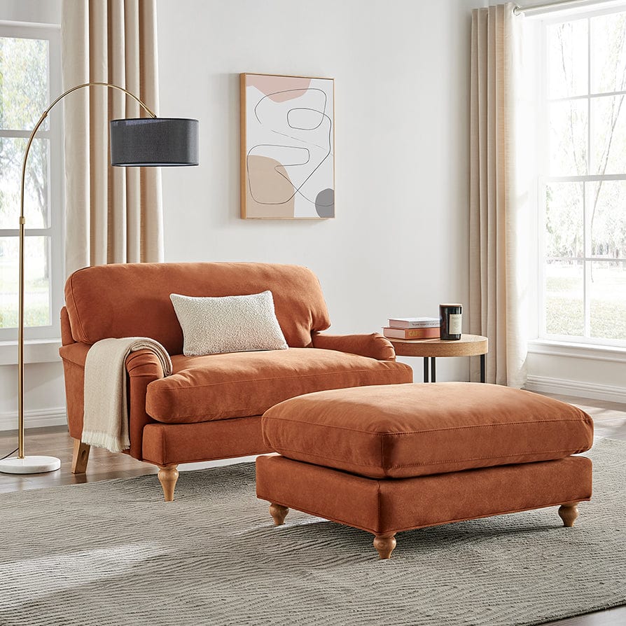 Hampshire Pouffe - Burnt Orange