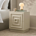 Harlow 2 Drawer Bedside Table - Cream