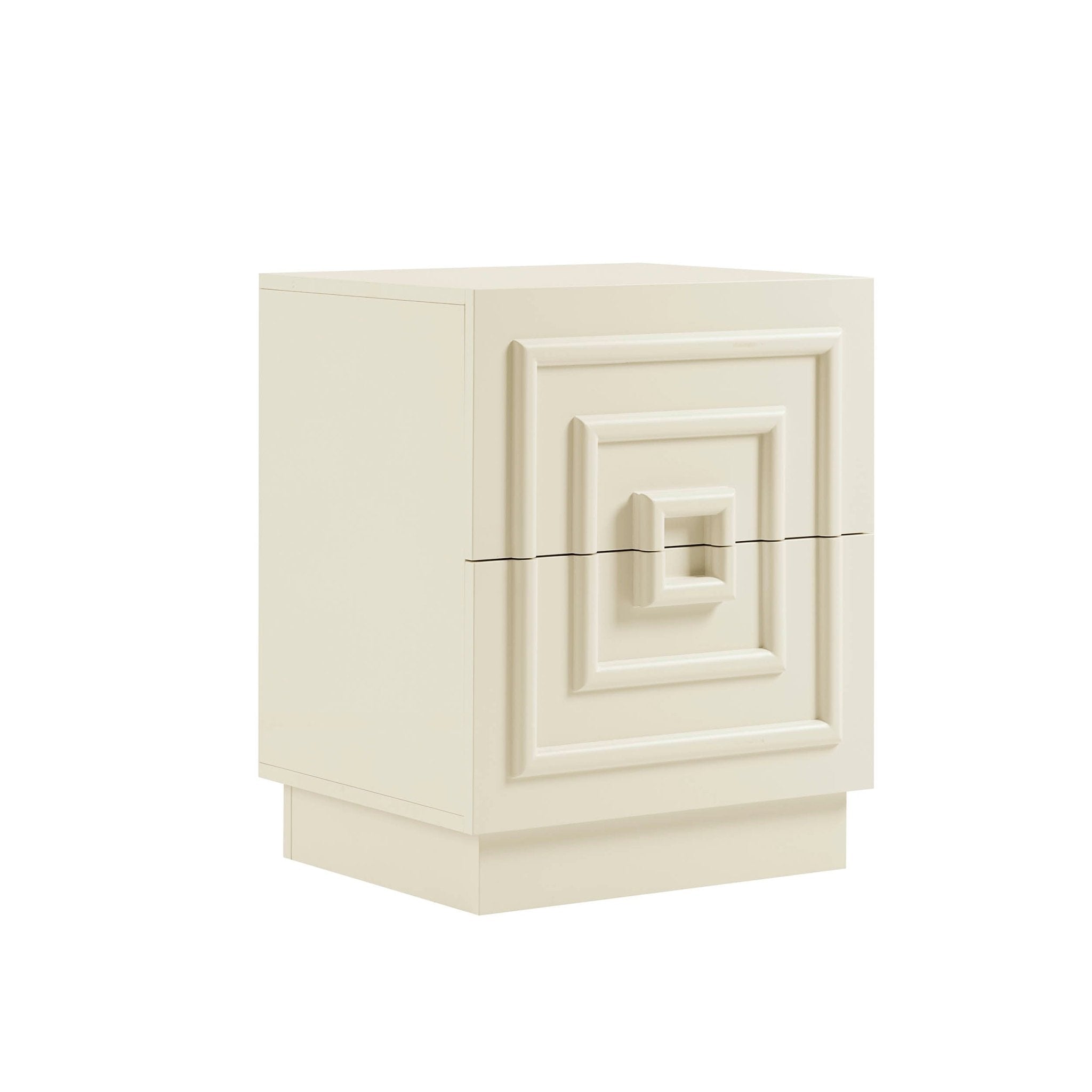 Harlow 2 Drawer Bedside Table - Cream