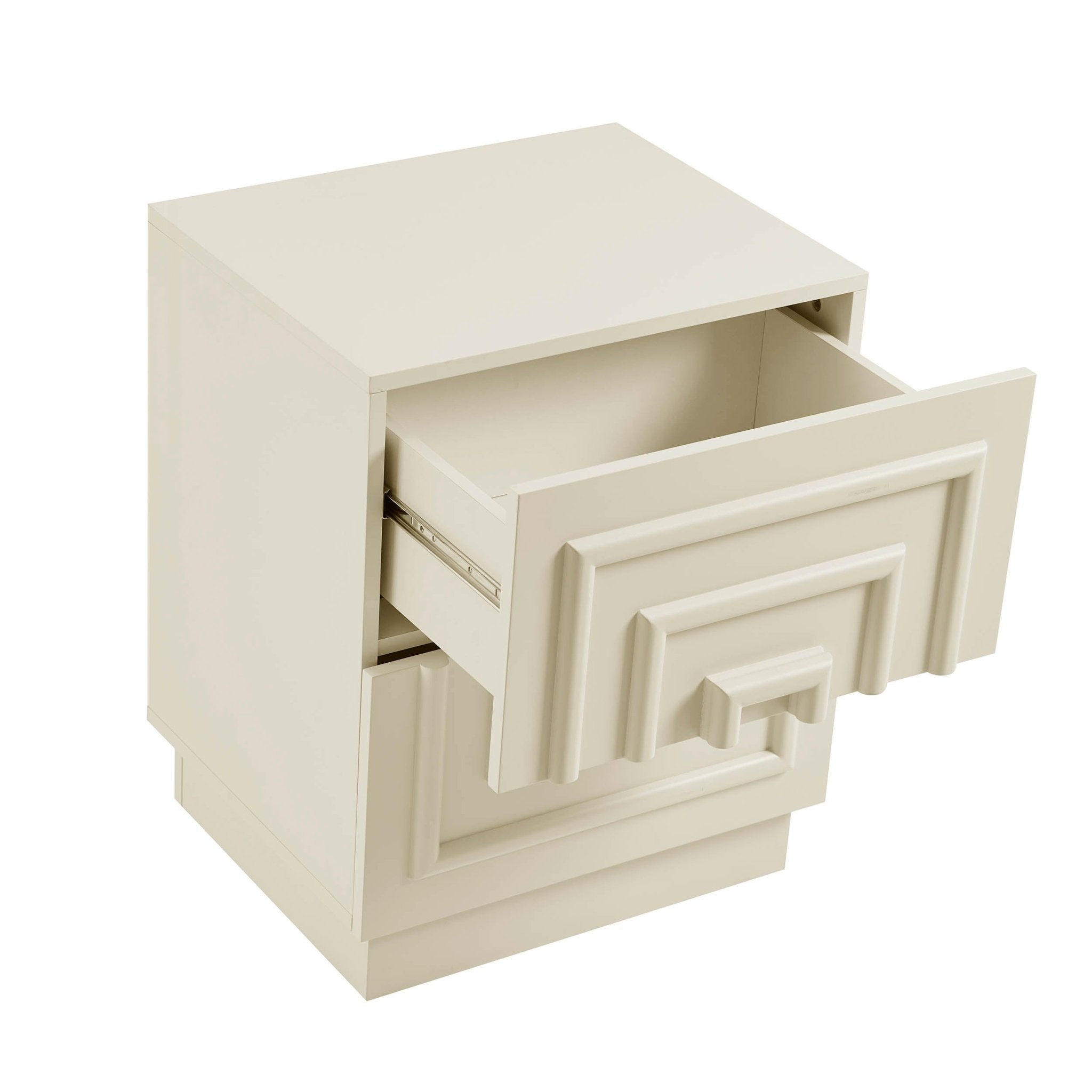 Harlow 2 Drawer Bedside Table - Cream