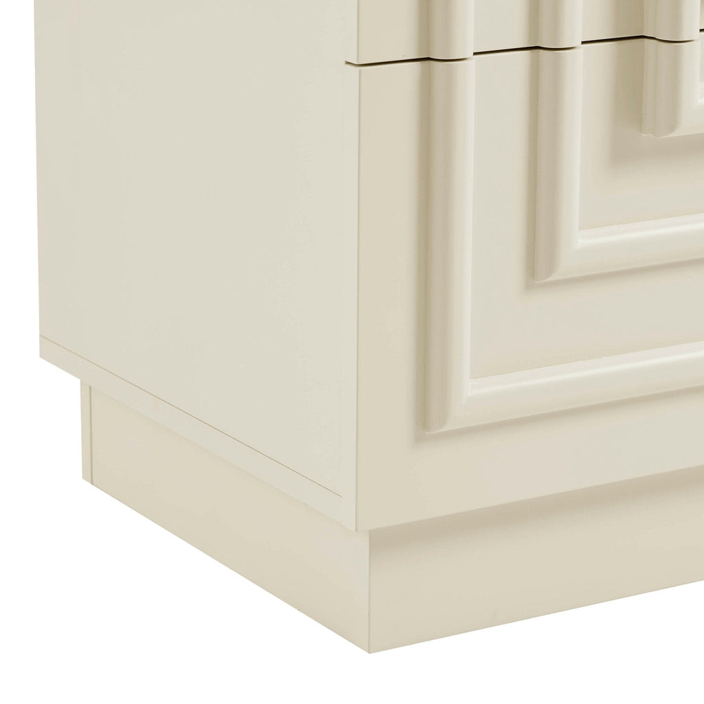 Harlow 2 Drawer Bedside Table - Cream