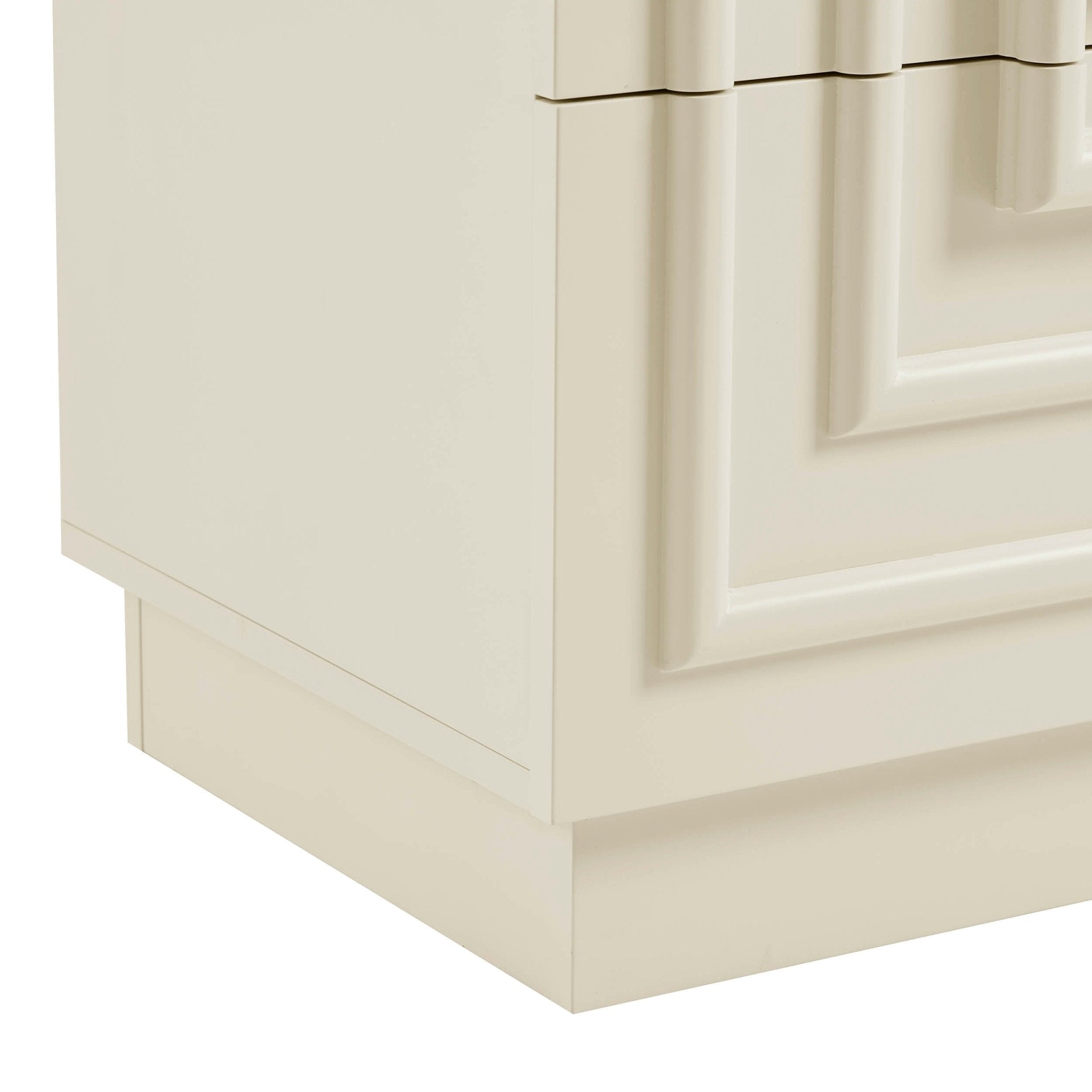 Harlow 2 Drawer Bedside Table - Cream