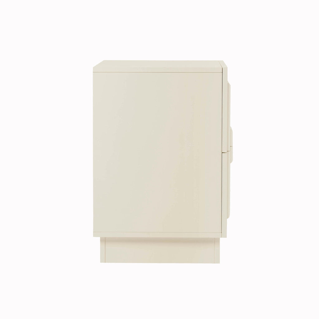 Harlow 2 Drawer Bedside Table - Cream
