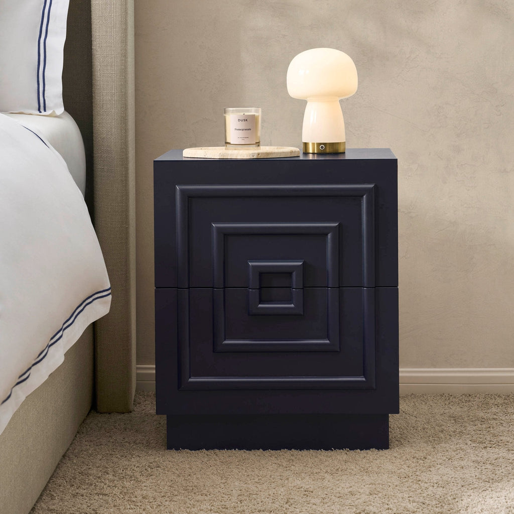 Harlow 2 Drawer Bedside Table - Midnight
