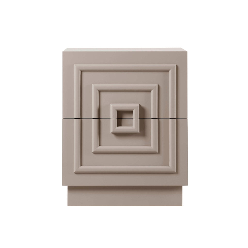 Harlow 2 Drawer Bedside Table - Taupe