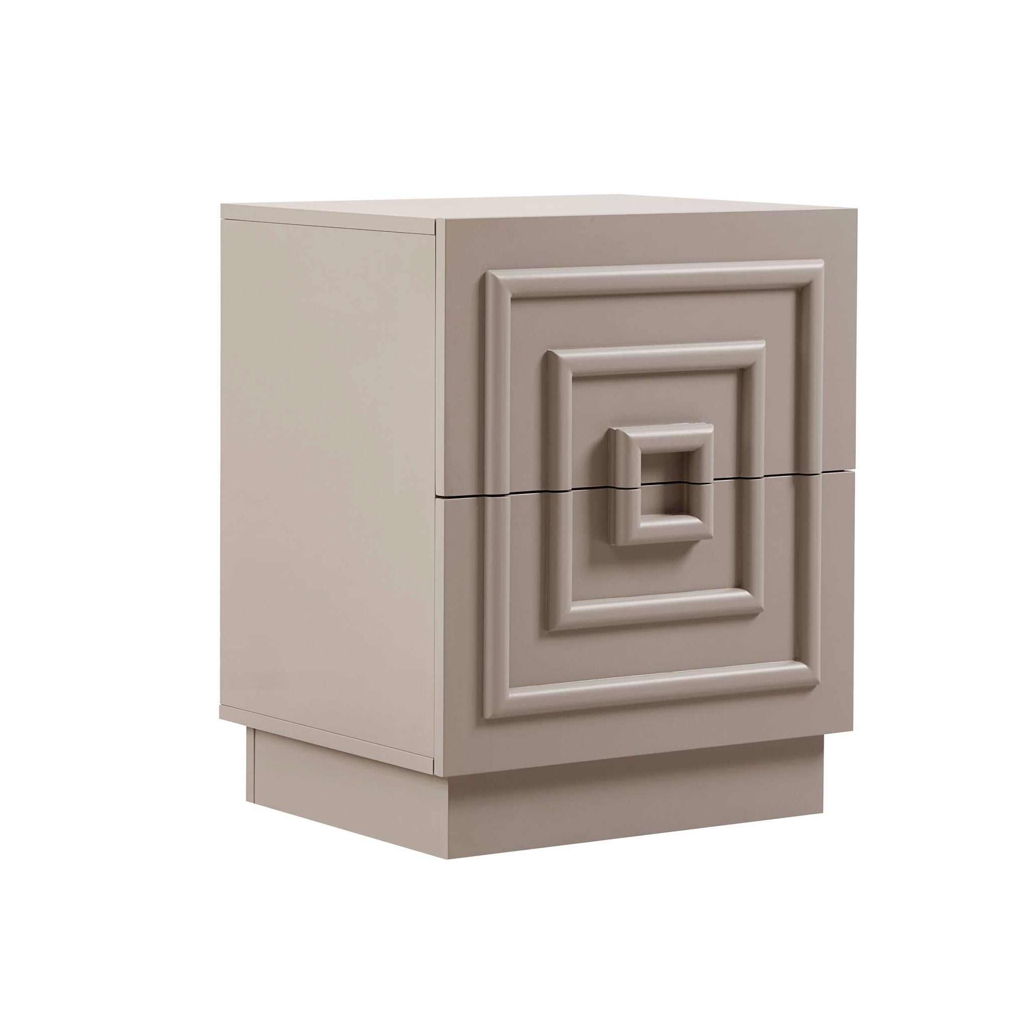 Harlow 2 Drawer Bedside Table - Taupe