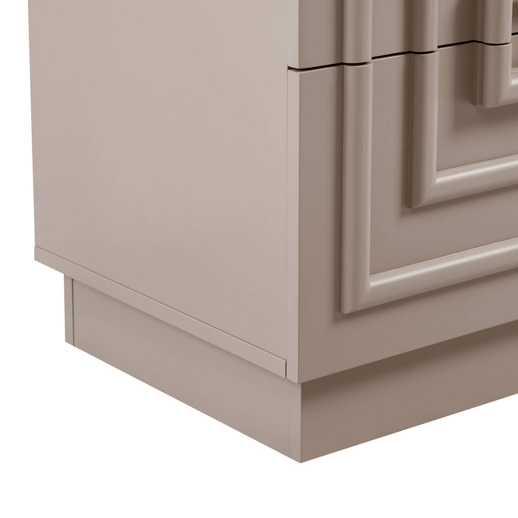 Harlow 2 Drawer Bedside Table - Taupe