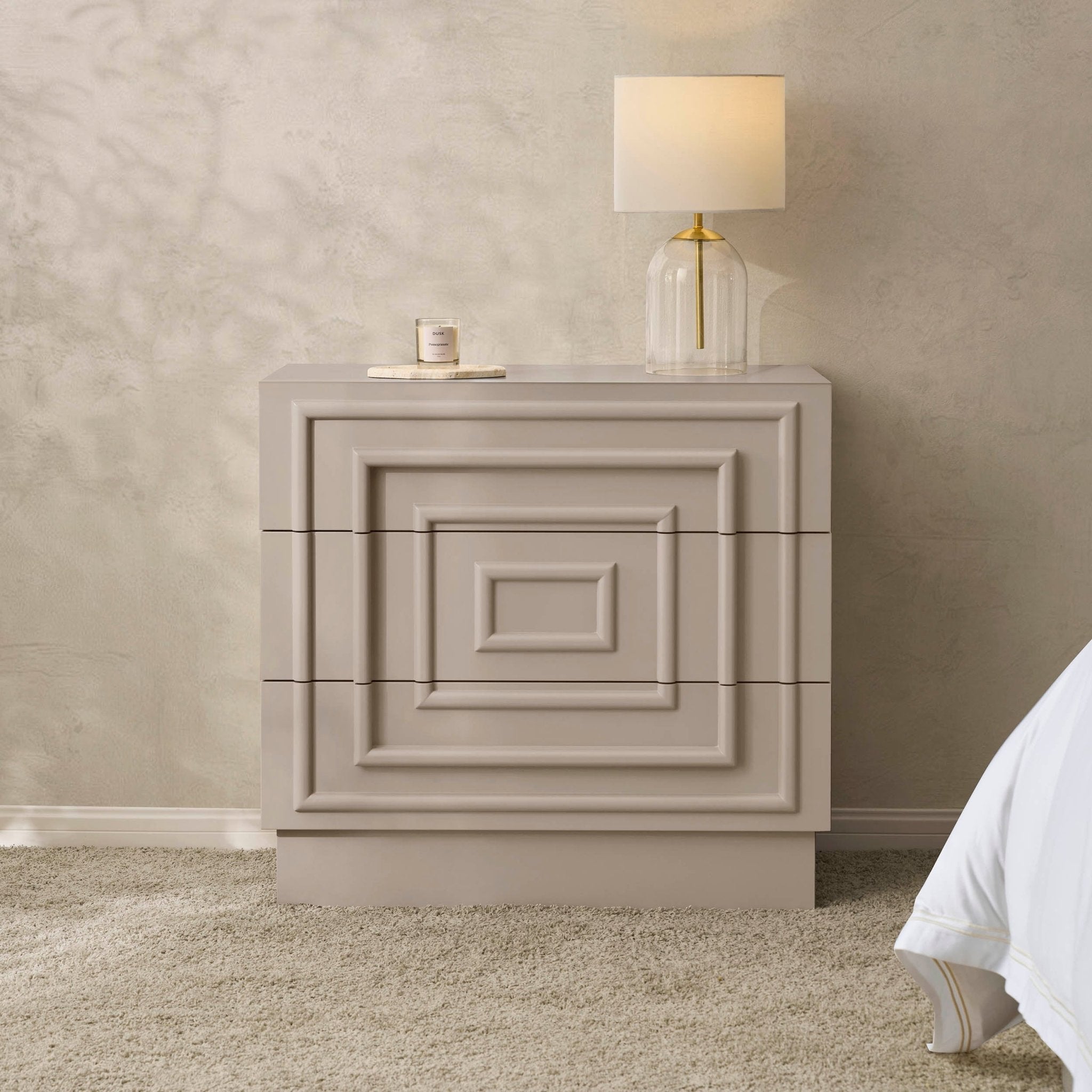 Harlow 3 Drawer Chest - Taupe
