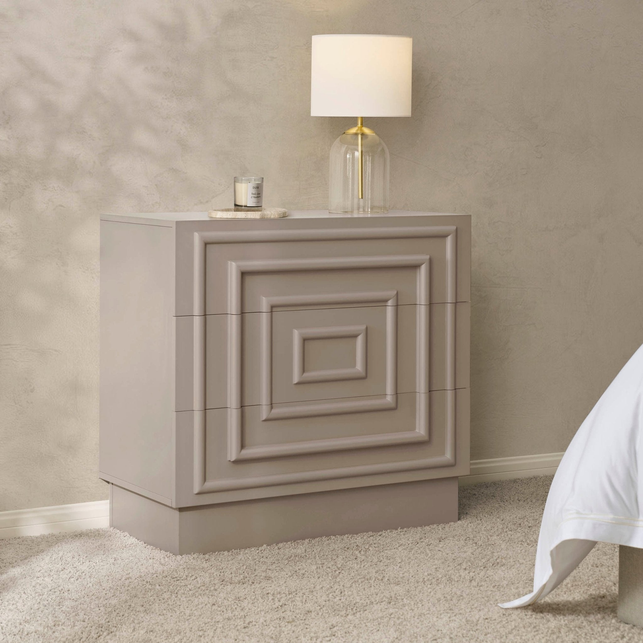 Harlow 3 Drawer Chest - Taupe