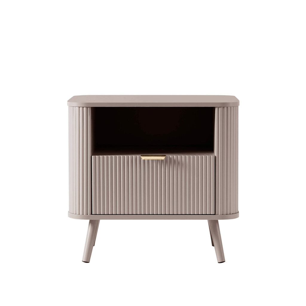 Hattie 1 Drawer Nightstand with Shelf - Taupe