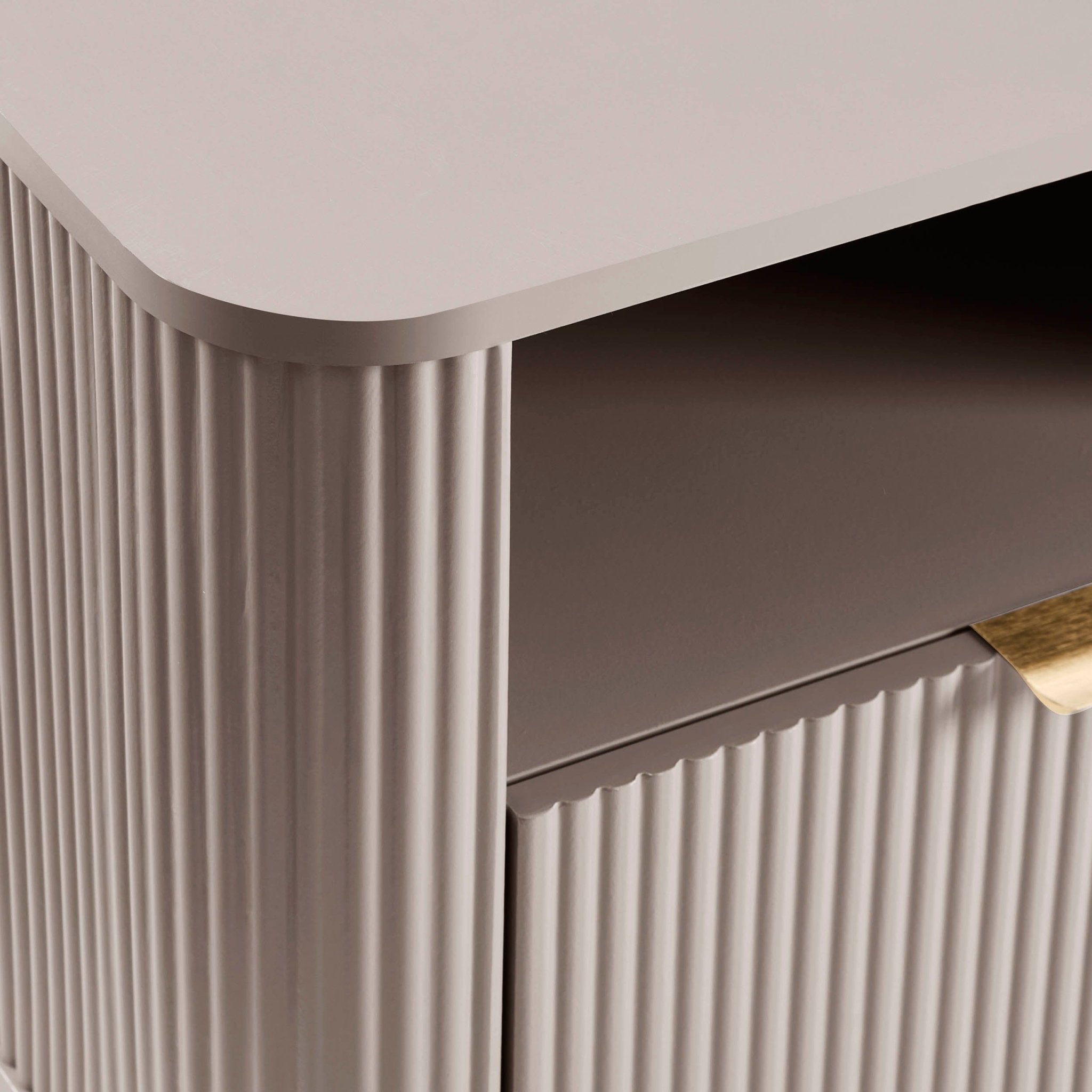 Hattie 1 Drawer Nightstand with Shelf - Taupe