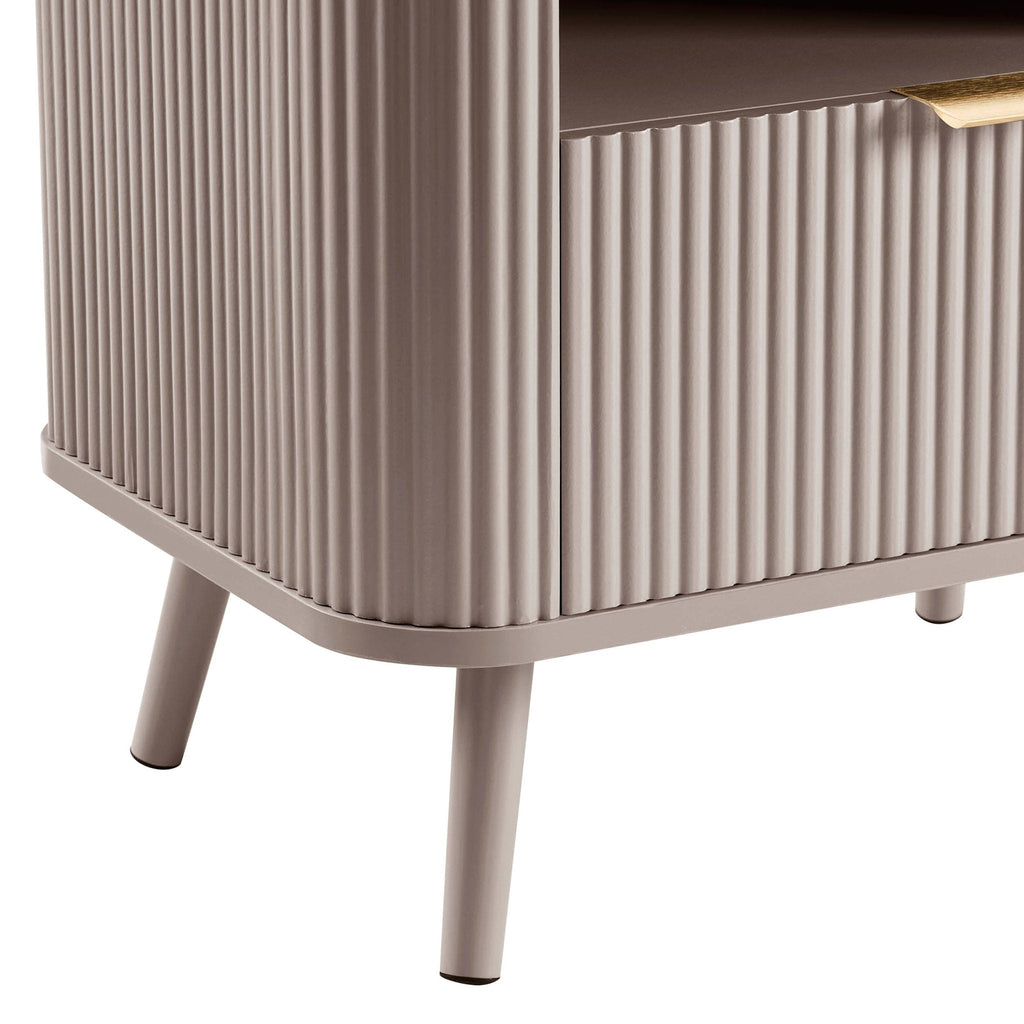 Hattie 1 Drawer Nightstand with Shelf - Taupe