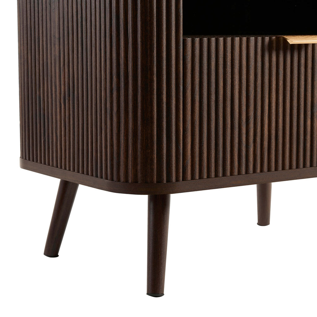 Hattie 1 Drawer Nightstand with Shelf - Walnut