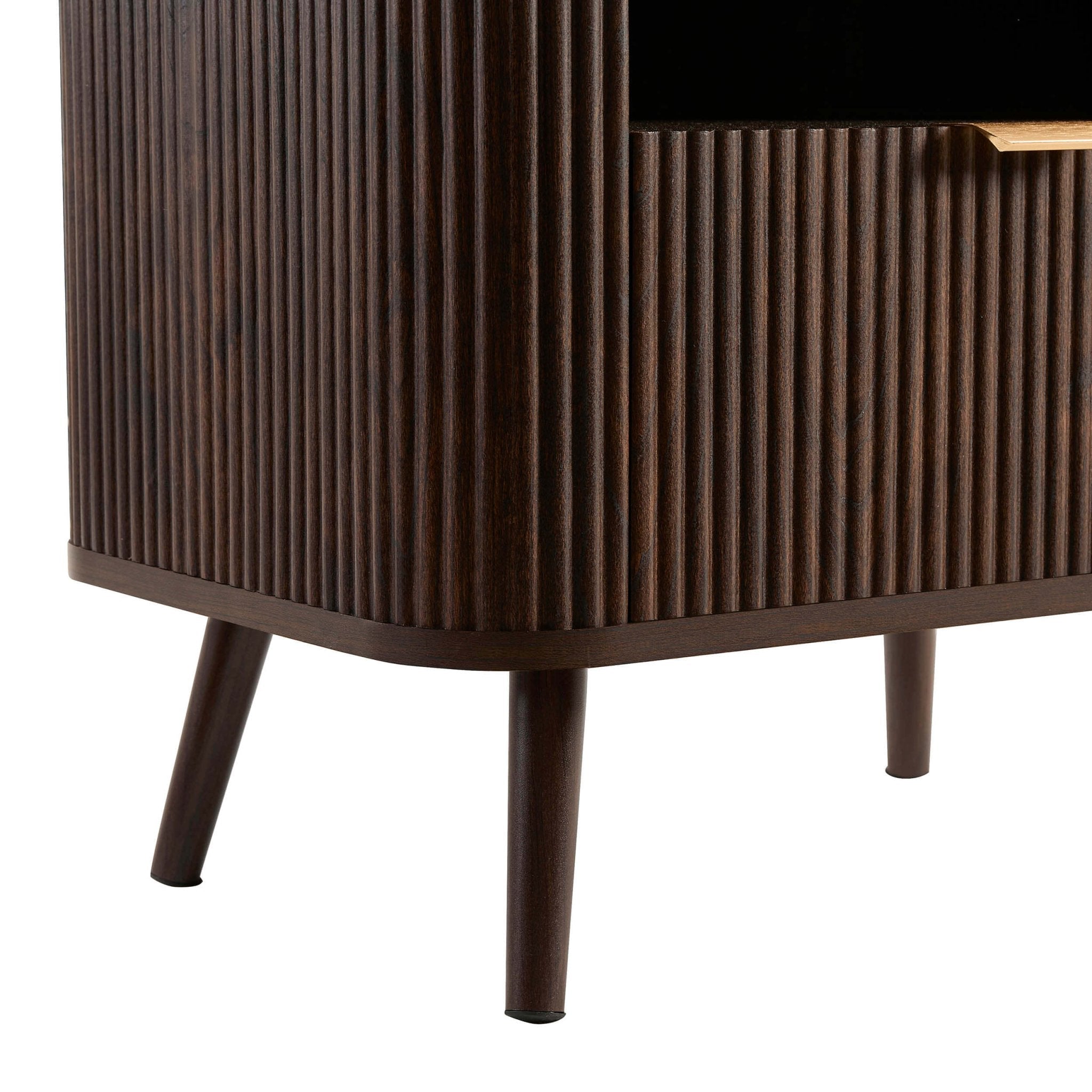 Hattie 1 Drawer Nightstand with Shelf - Walnut