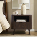 Hattie 1 Drawer Nightstand with Shelf - Walnut