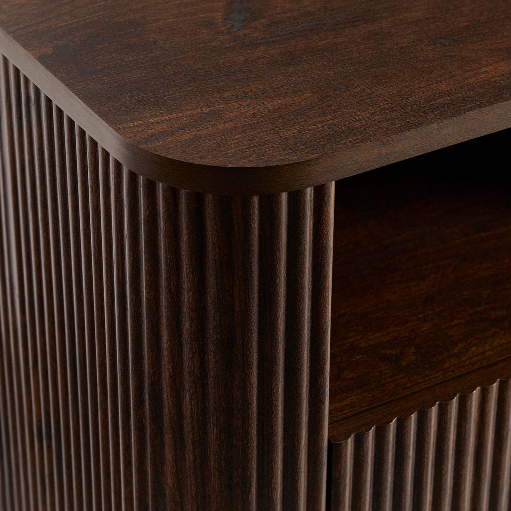 Hattie 1 Drawer Nightstand with Shelf - Walnut