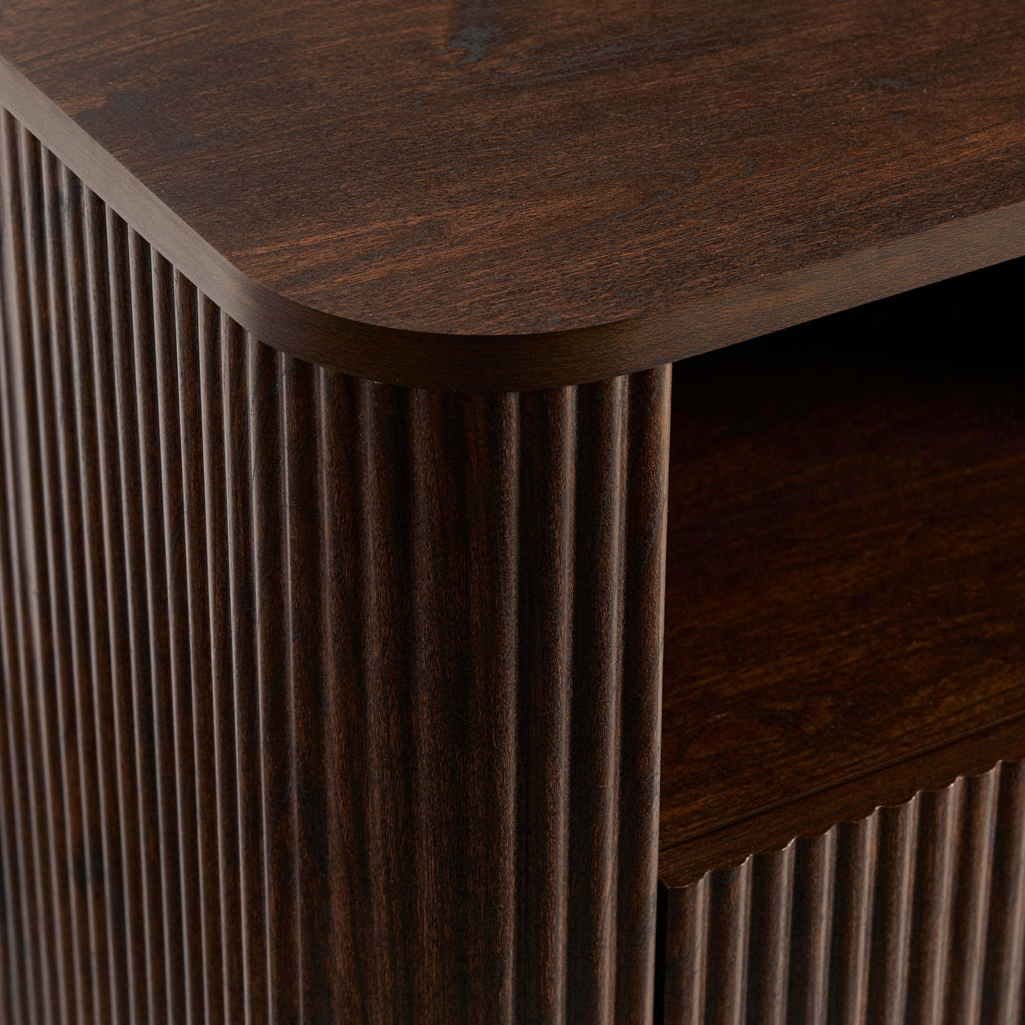Hattie 1 Drawer Nightstand with Shelf - Walnut