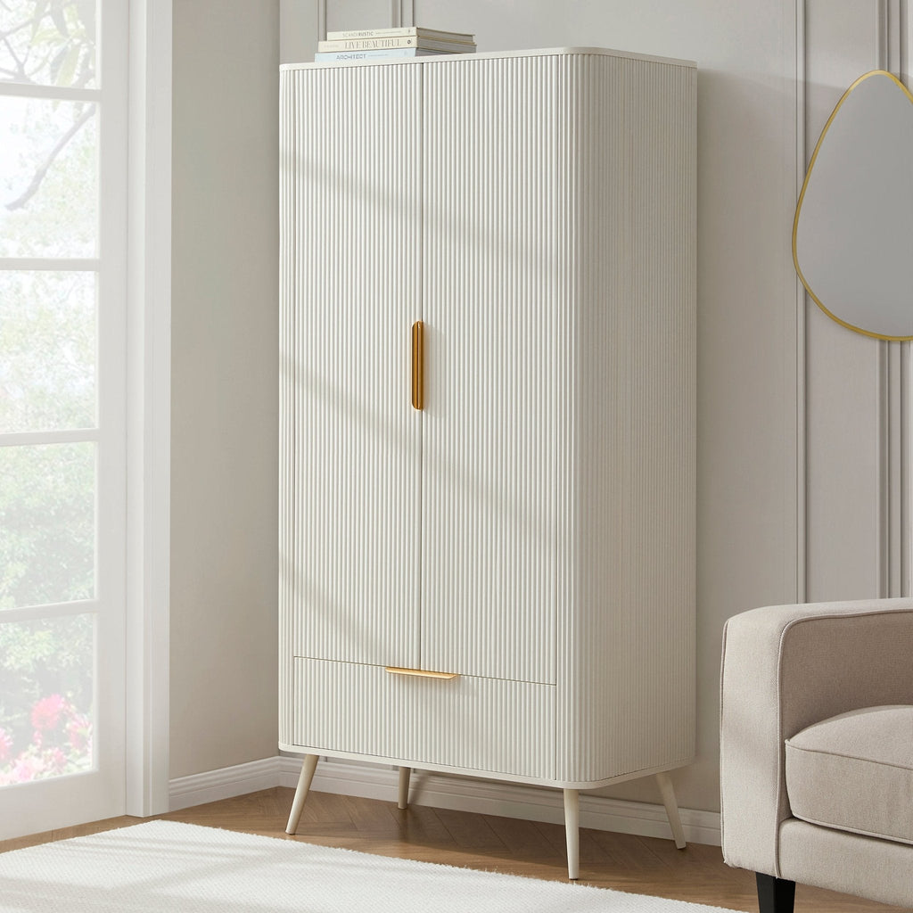 Hattie 2 Door Wardrobe with Drawer - Warm White