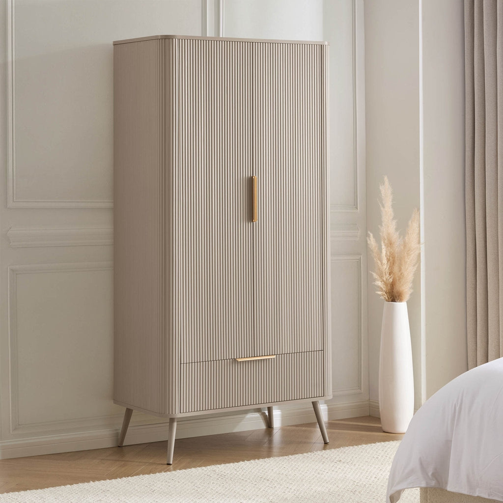 Hattie 2 Door Wardrobe with Drawer - Taupe