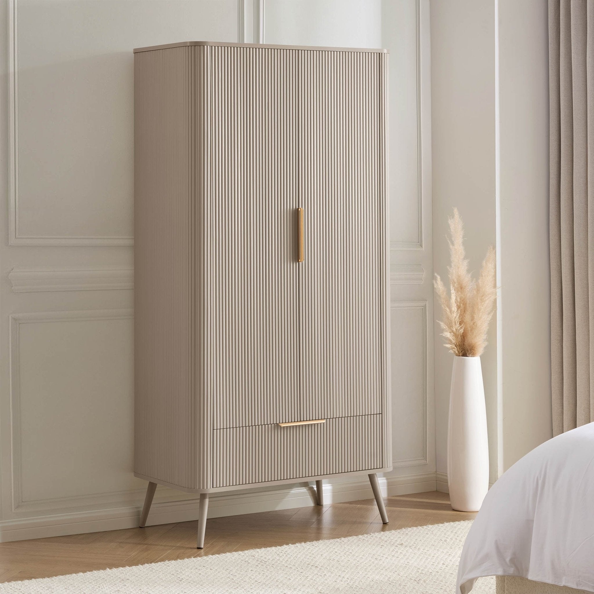 Hattie 2 Door Wardrobe with Drawer - Taupe