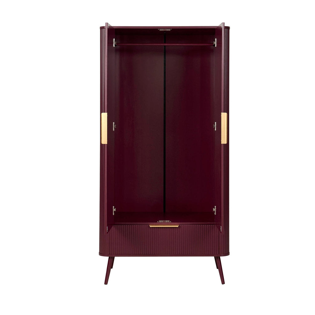Hattie 2 Door Wardrobe with Drawer - Tawny Port