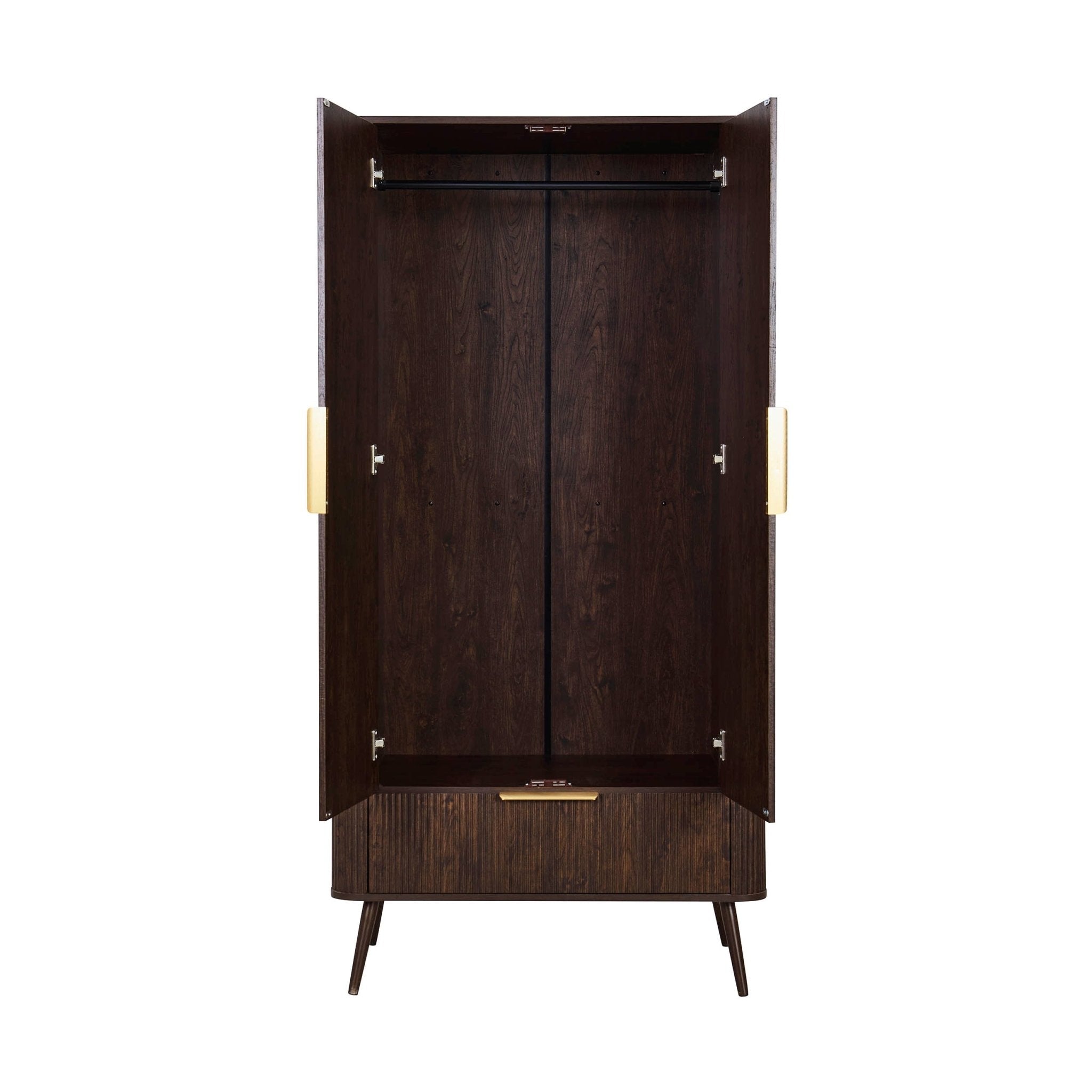 Hattie 2 Door Wardrobe with Drawer - Walnut