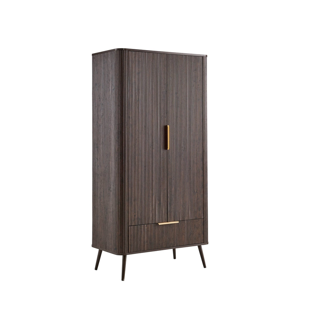 Hattie 2 Door Wardrobe with Drawer - Walnut