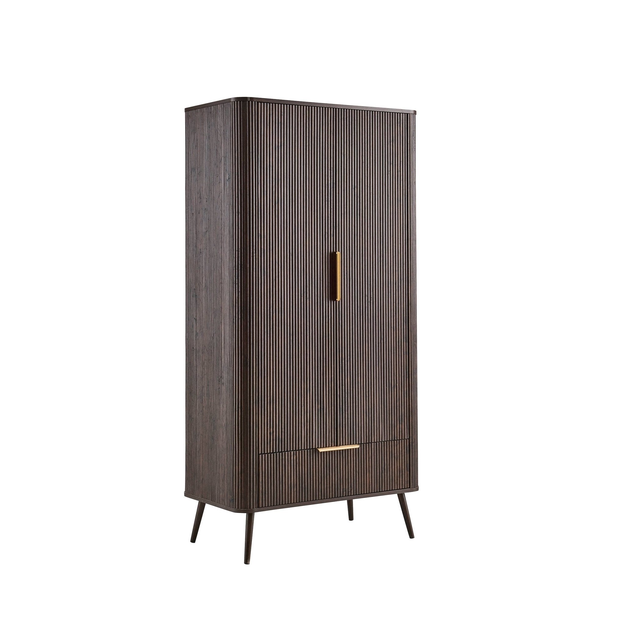 Hattie 2 Door Wardrobe with Drawer - Walnut