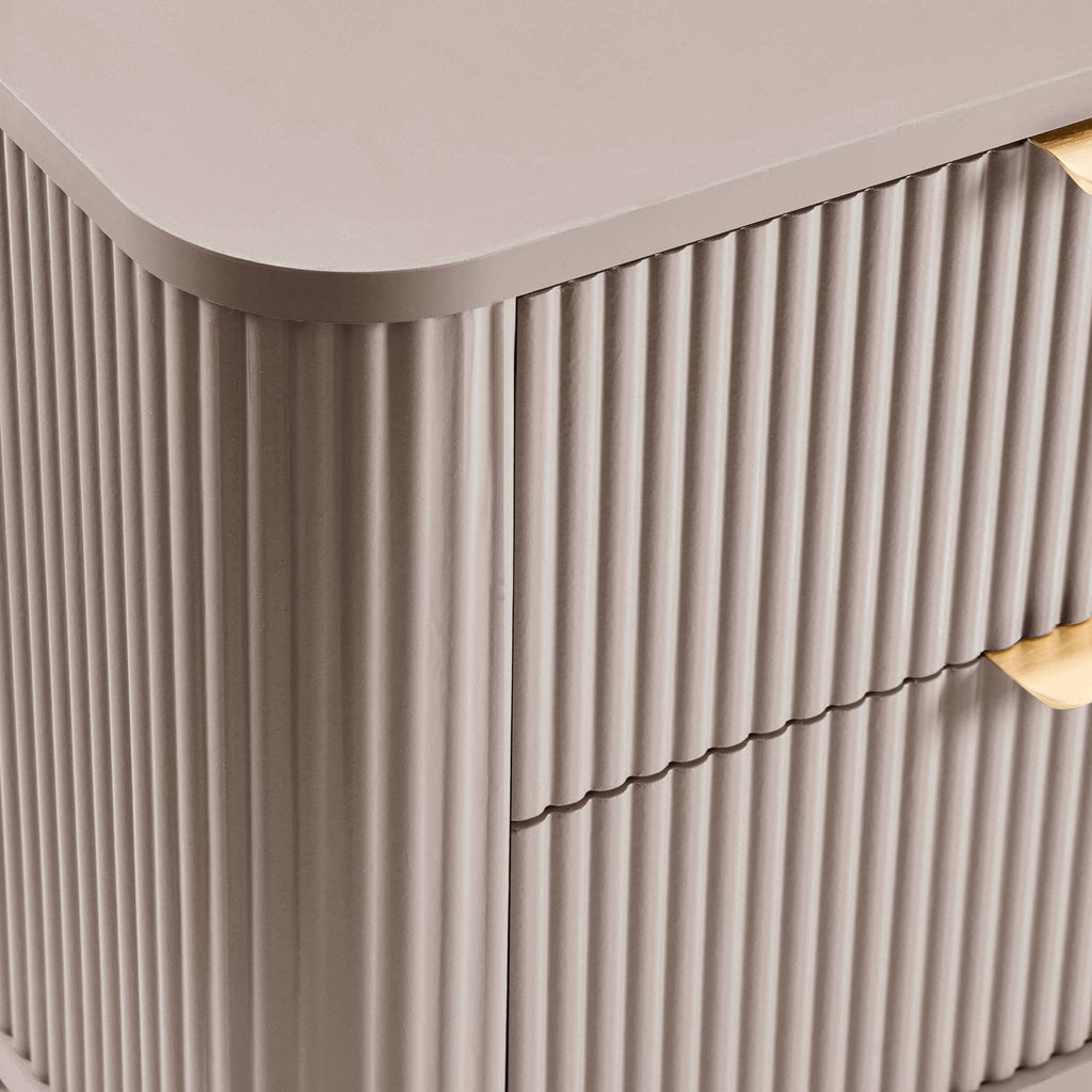 Hattie 2 Drawer Bedside Table - Taupe