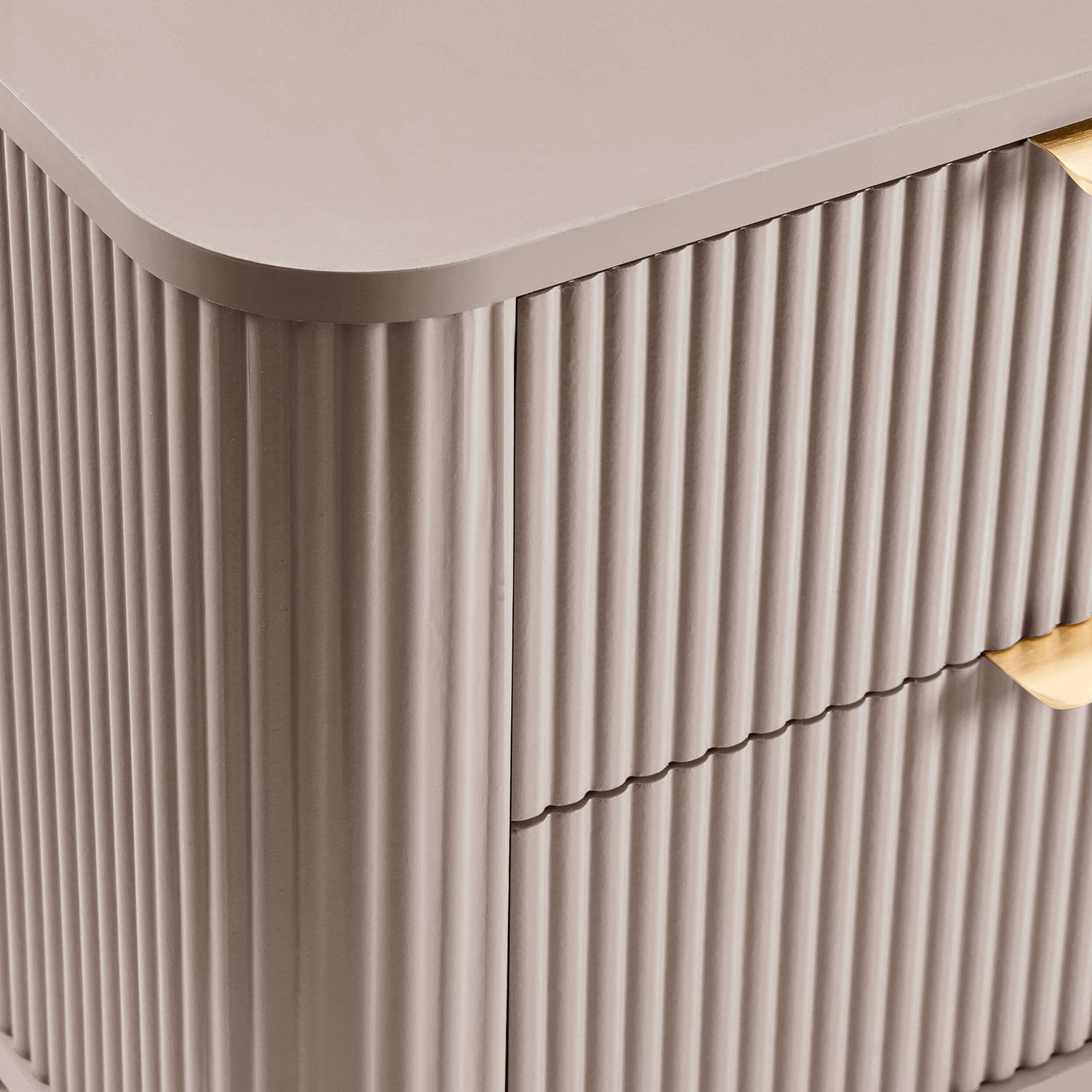 Hattie 2 Drawer Bedside Table - Taupe