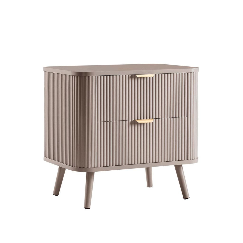 Hattie 2 Drawer Bedside Table - Taupe