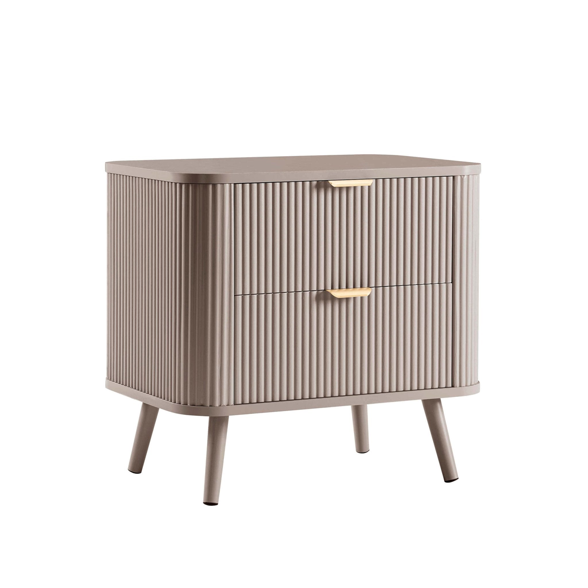 Hattie 2 Drawer Bedside Table - Taupe