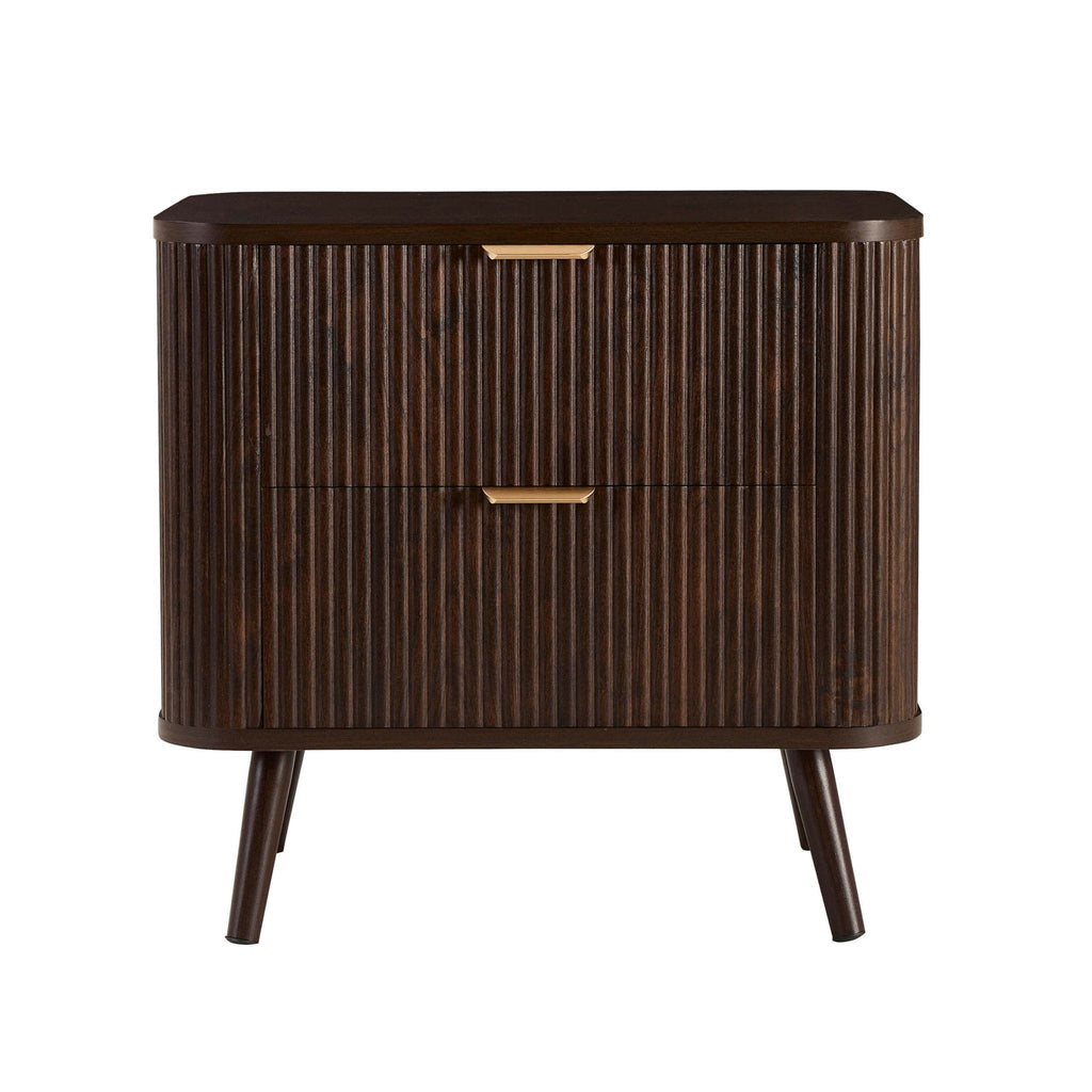 Hattie 2 Drawer Bedside Table - Walnut