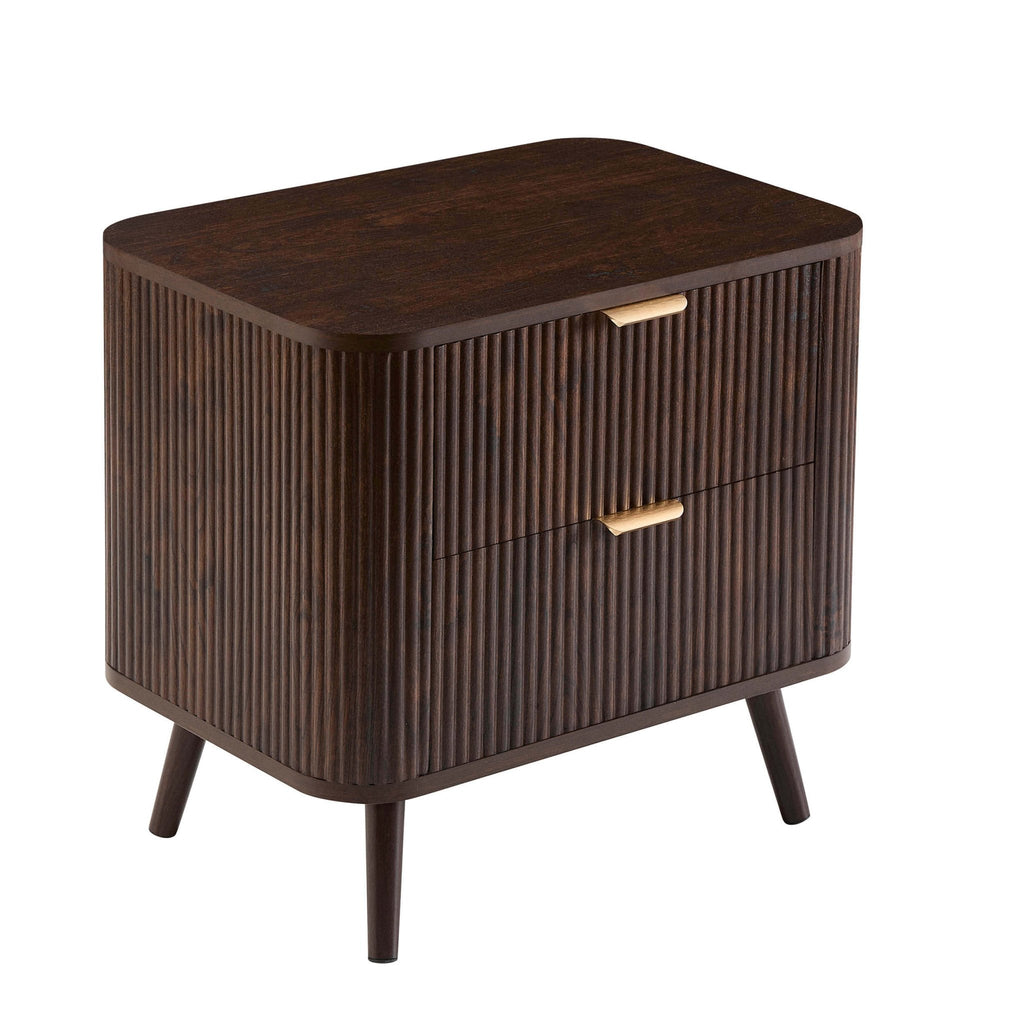 Hattie 2 Drawer Bedside Table - Walnut