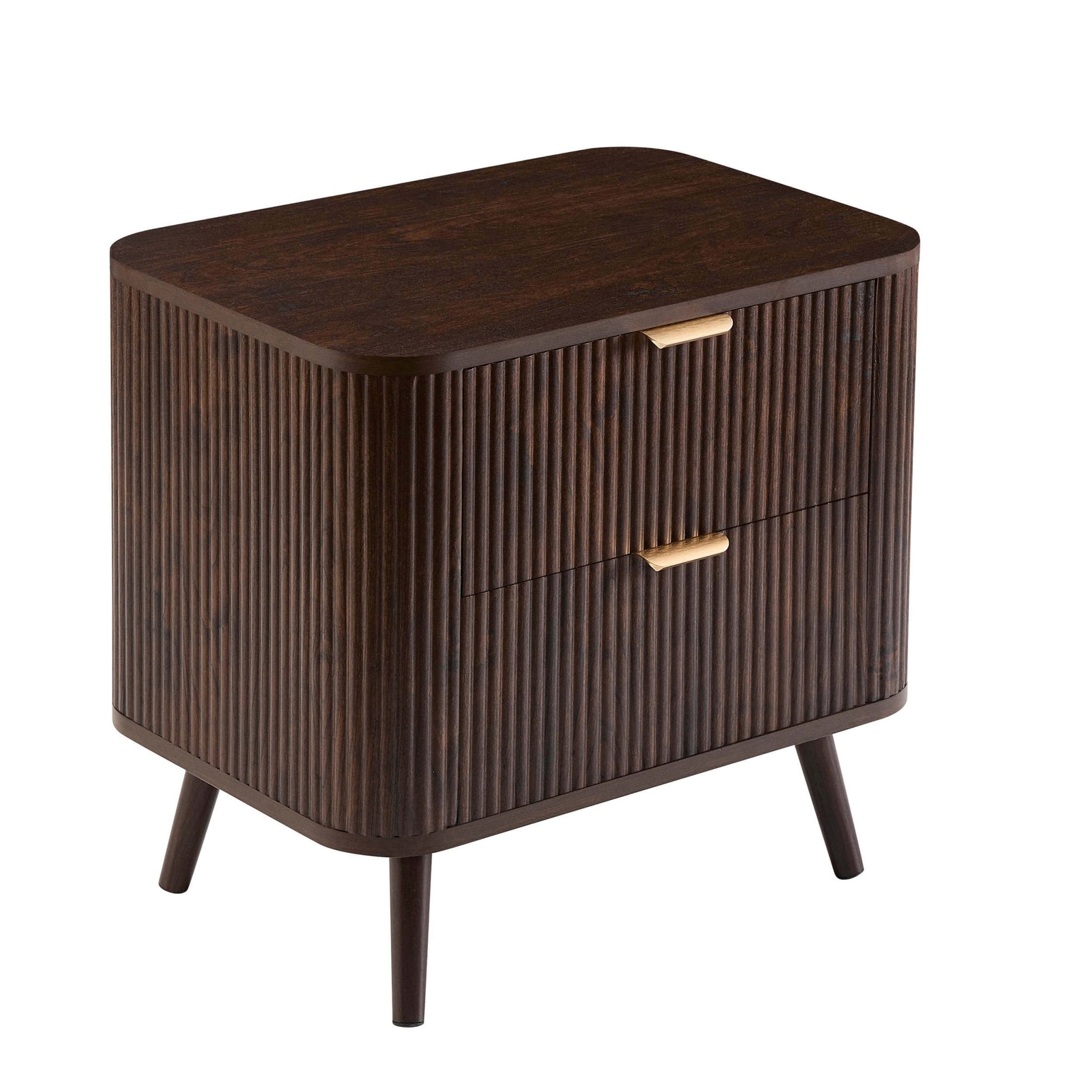 Hattie 2 Drawer Bedside Table - Walnut
