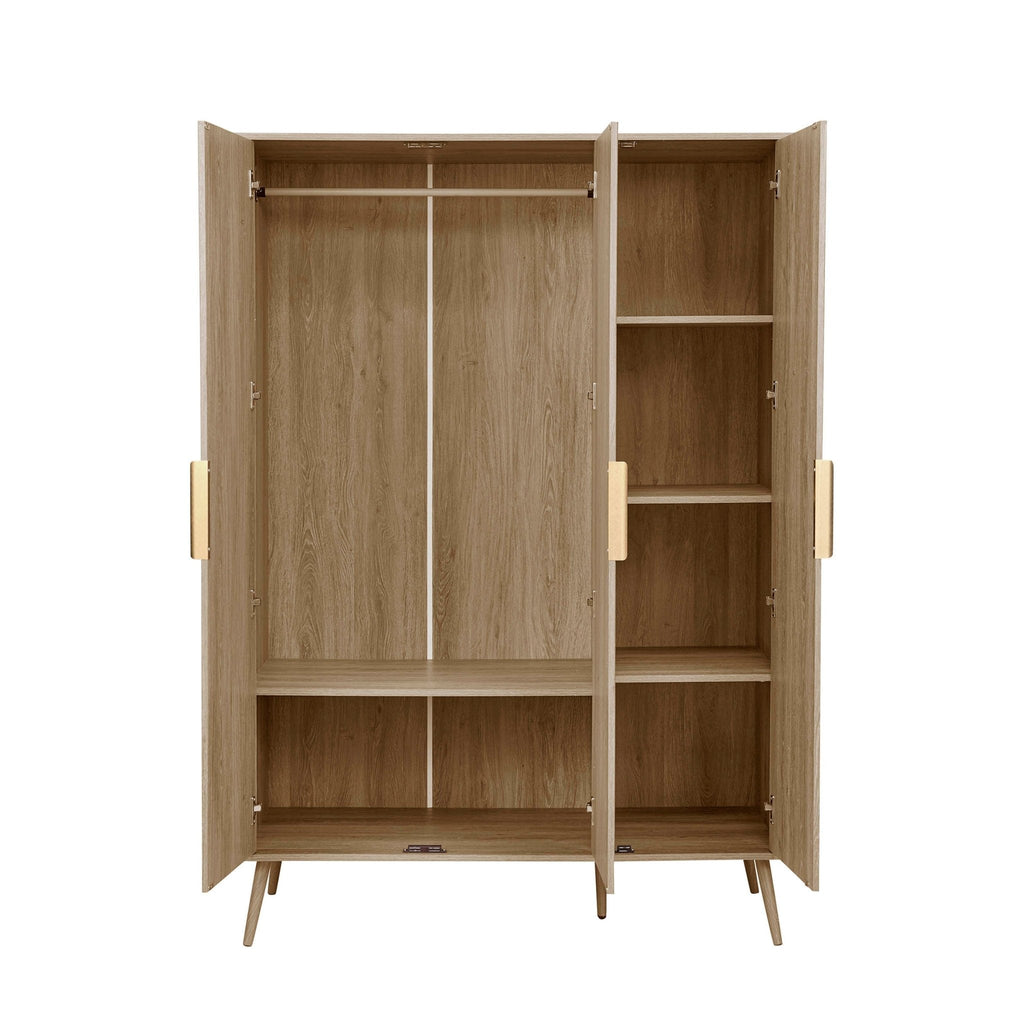 Hattie 3 Door Wardrobe - Light Wood
