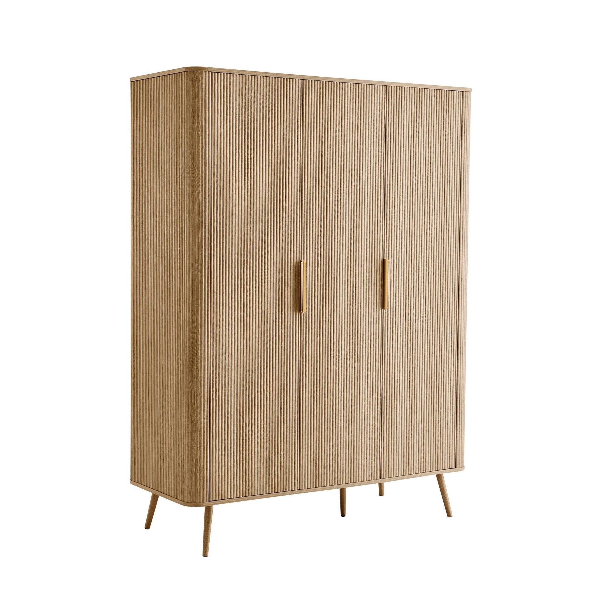 Hattie 3 Door Wardrobe - Light Wood